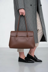 Flap Shoulder Bag Brown