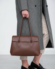 Flap Shoulder Bag Brown