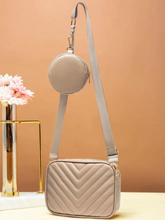 Chevron Quilted Square - Beige