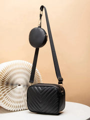 Chevron Quilted Square - Black