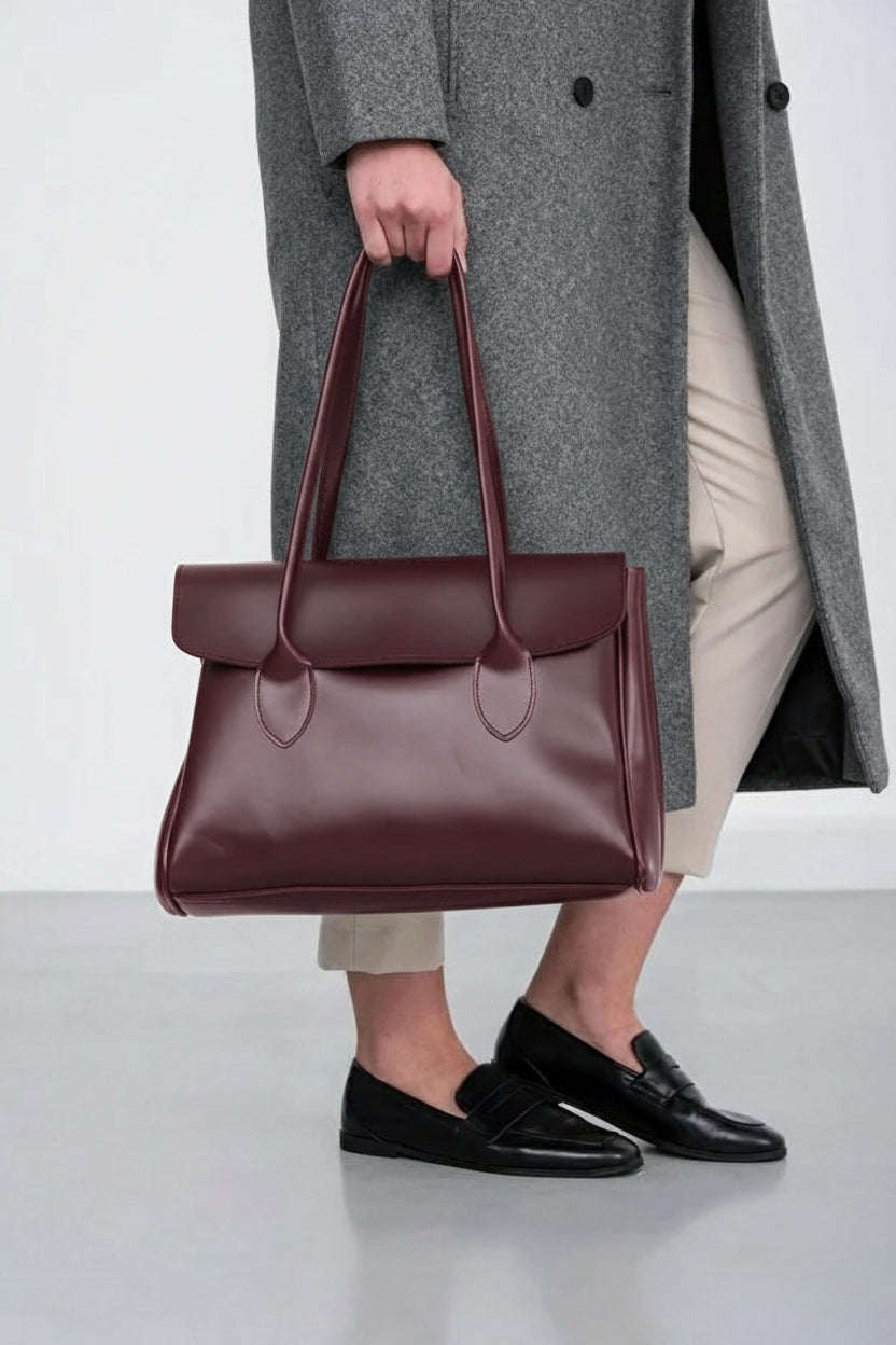 Flap Shoulder Bag Maroon