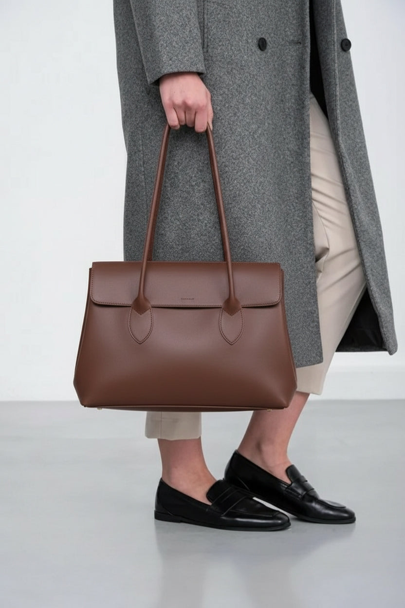 Flap Shoulder Bag Brown