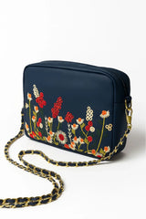 Kashmiri Tulips Sling Bag - Blue