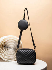 Chevron Quilted Square - Black