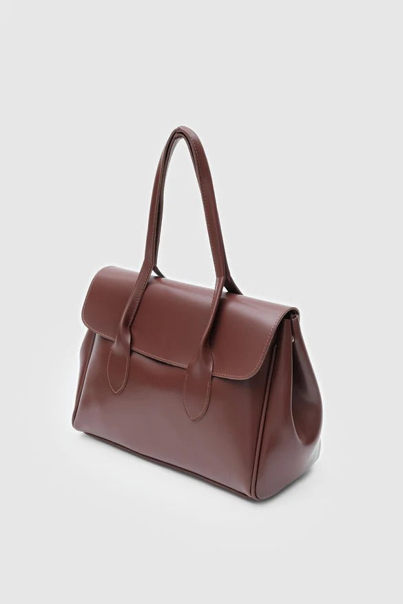 Flap Shoulder Bag Brown