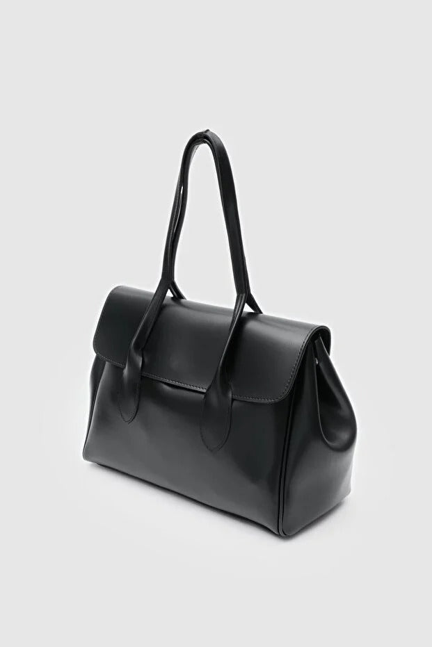 Flap Shoulder Bag Black